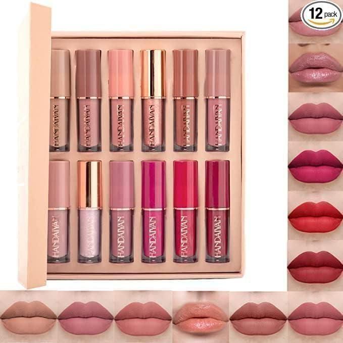 Velvet Matte Liquid Lipstick Set (12 Shades) – Long Lasting & Waterproof